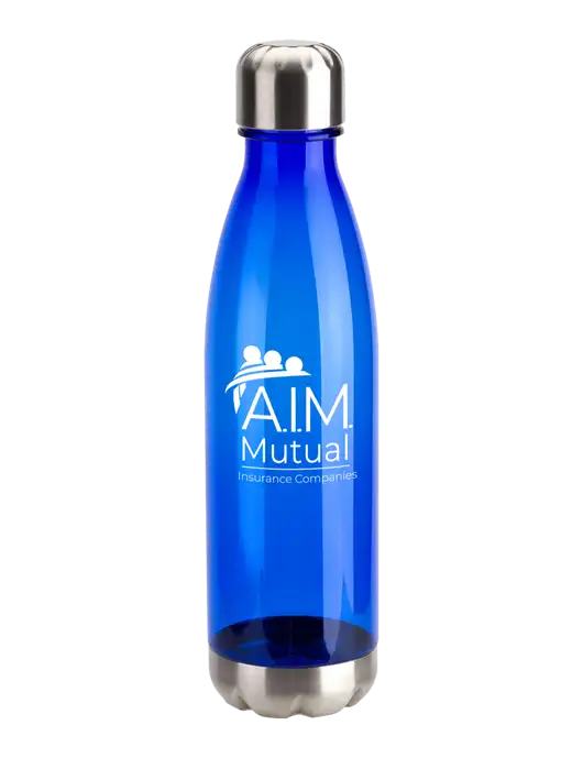 Bayside Tritan Blue 25 oz Bottle with Stainless Base and Cap w/A.I.M. Mutual Logo
