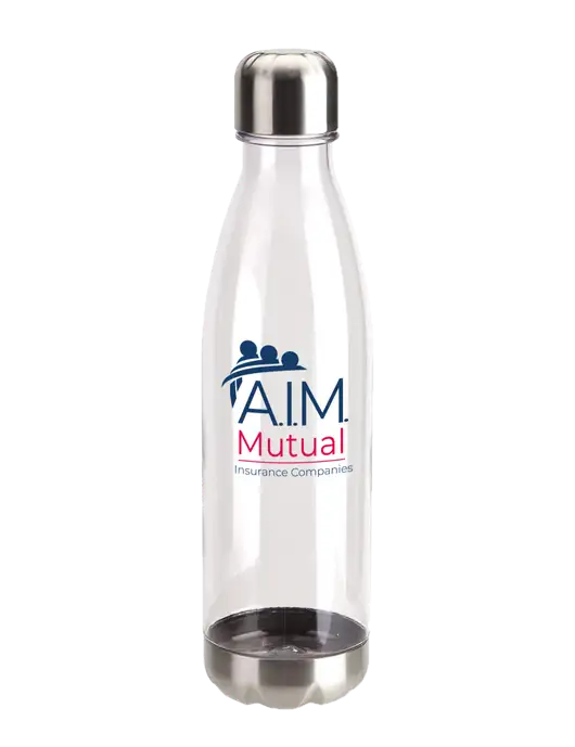 Bayside Tritan Clear 25 oz Bottle with Stainless Base and Cap w/A.I.M. Mutual Logo