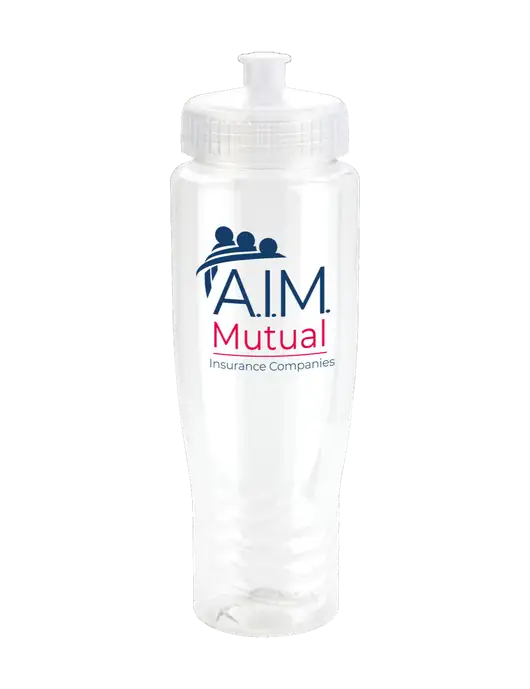 Roam Clear 28 oz Eco-Polyclear Bottle with Push Pull Lid w/A.I.M. Mutual Logo