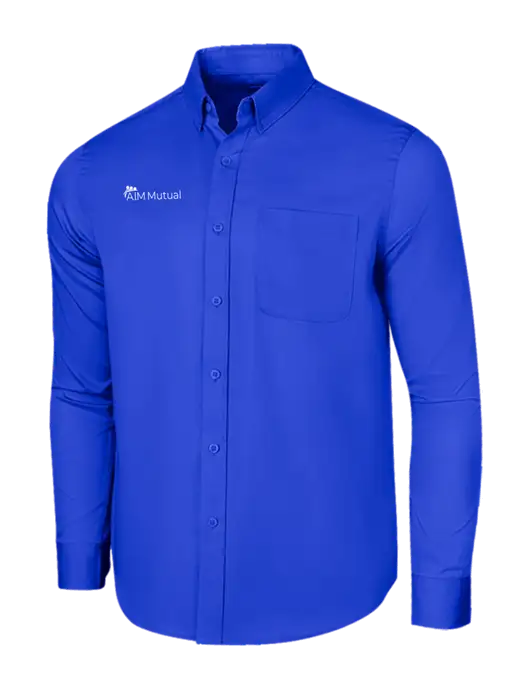 Long Sleeve Dark Royal Superpro React Twill Shirt w/A.I.M. Mutual Logo