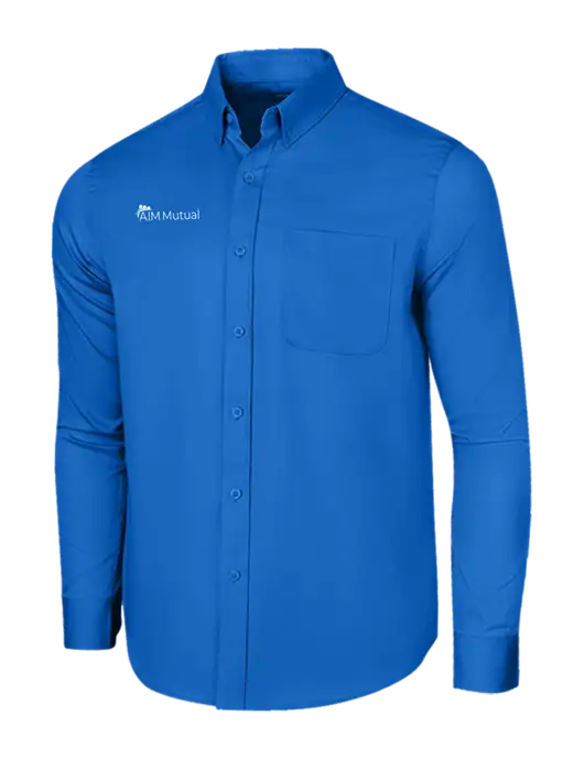 Long Sleeve Royal Blue Superpro React Twill Shirt w/A.I.M. Mutual Logo