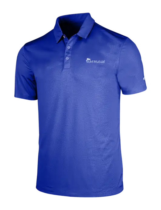 NIKE Dark Royal Dri-Fit Embossed Tri-Blade Polo w/A.I.M. Mutual Logo
