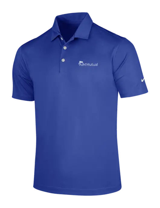NIKE Dark Royal Dri-Fit Vertical Mesh Polo w/A.I.M. Mutual Logo