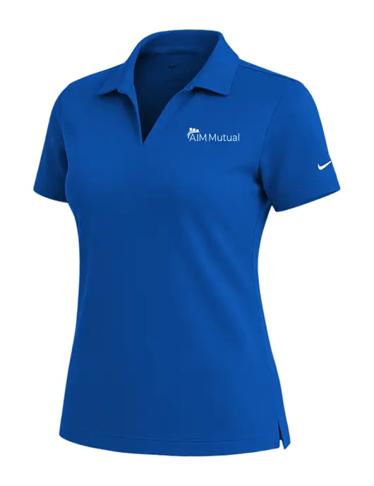NIKE Royal Womens Dri-Fit Micro Pique Polo w/A.I.M. Mutual Logo