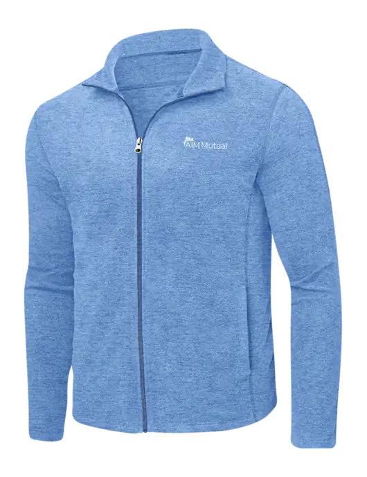 Light Royal Heather Microfleece Full-Zip Jacket w/A.I.M. Mutual Logo