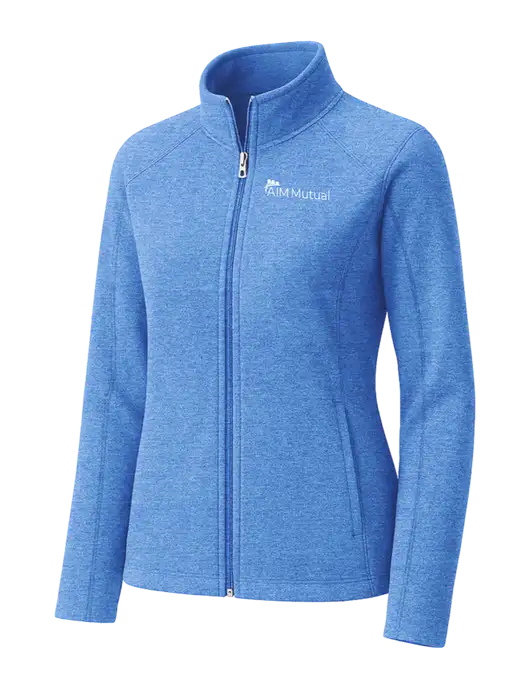 Light Royal Heather Womens Microfleece Full-Zip Jacket w/A.I.M. Mutual Logo