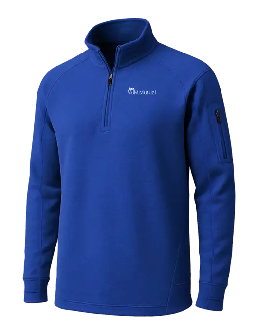 True Royal Tech Fleece 1/4 Zip Pullover w/A.I.M. Mutual Logo