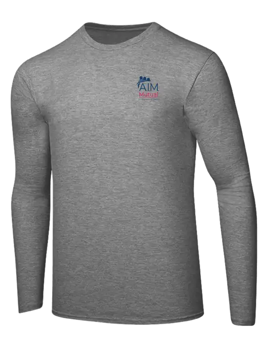 Ring Spun Light Heather Grey 4.5 oz Long Sleeve T-Shirt w/A.I.M. Mutual Logo