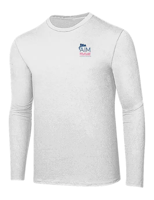 Ring Spun White 4.5 oz Long Sleeve T-Shirt w/A.I.M. Mutual Logo