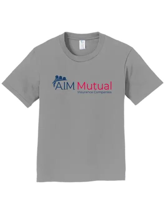 Youth Ring Spun Medium Grey 4.5 oz T-Shirt w/A.I.M. Mutual Logo