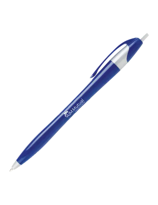 Novella Navy/Silver Corporate Pen- Blue Ink w/A.I.M. Mutual Logo