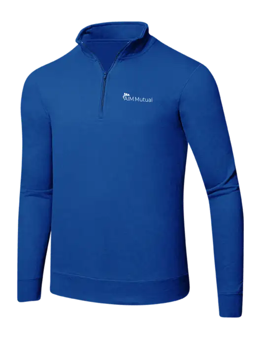 True Royal 8.5 oz Ring Spun 1/4 Zip Pullover Sweatshirt w/A.I.M. Mutual Logo