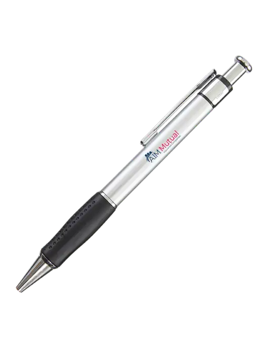 Malta Silver Pen - Black Ink w/A.I.M. Mutual Logo