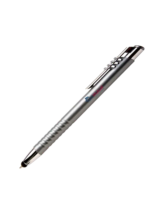 Schirhart Grey Stylus Pen - Blue Ink w/A.I.M. Mutual Logo