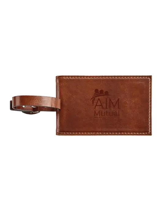 Fabrizio Brown Executive Luggage Tag w/A.I.M. Mutual Logo