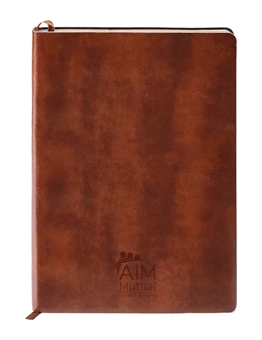 Fabrizio Brown Soft Cover 5.75 x 8.125 Journal w/A.I.M. Mutual Logo