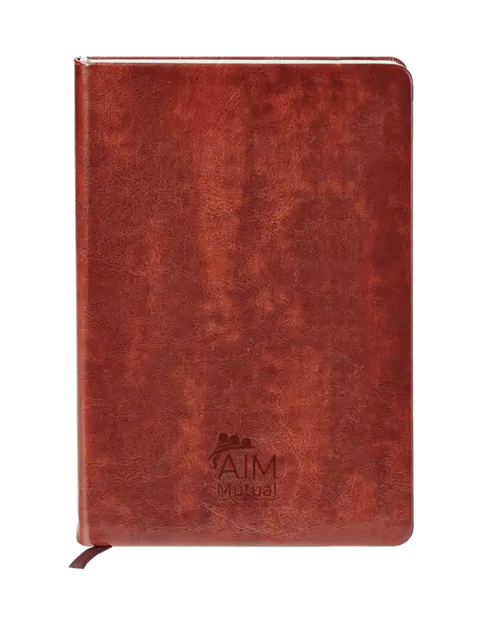 Fabrizio Brown Hard Cover 5.75 x 8.3 Journal w/A.I.M. Mutual Logo