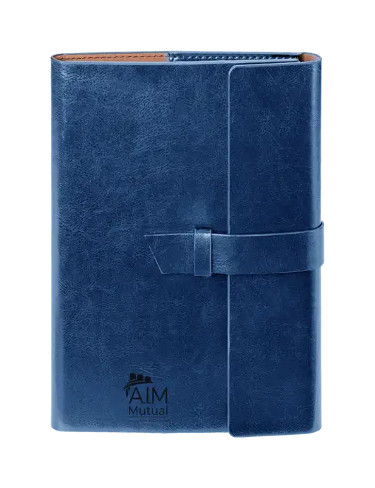Fabrizio Blue 6.875 x 9.56 Portfolio w/A.I.M. Mutual Logo
