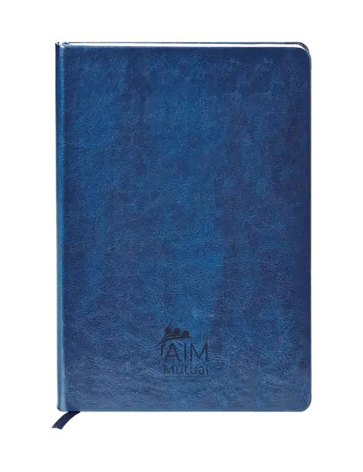 Fabrizio Blue Hard Cover 5.75 x 8.3 Journal w/A.I.M. Mutual Logo
