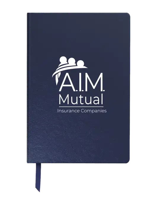 Achieve Navy Hardcover Journal, 5.5 x 8.37 w/A.I.M. Mutual Logo