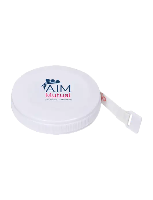 White Round Tape Measure w/A.I.M. Mutual Logo