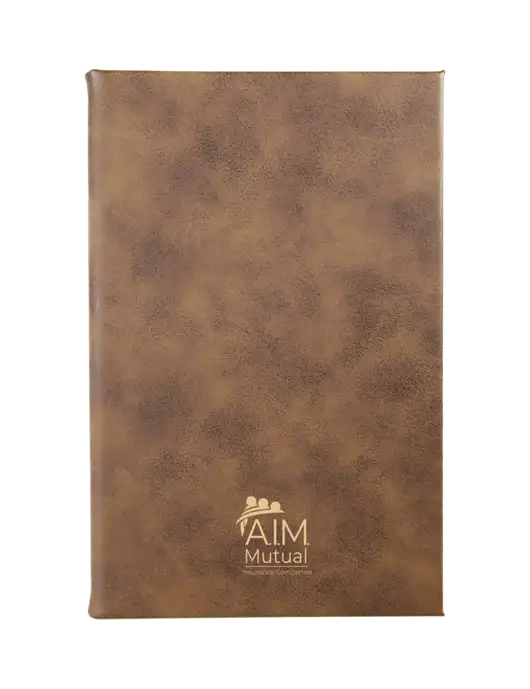 Rustic Leatherette 5.25 x 8.25 Journal w/A.I.M. Mutual Logo