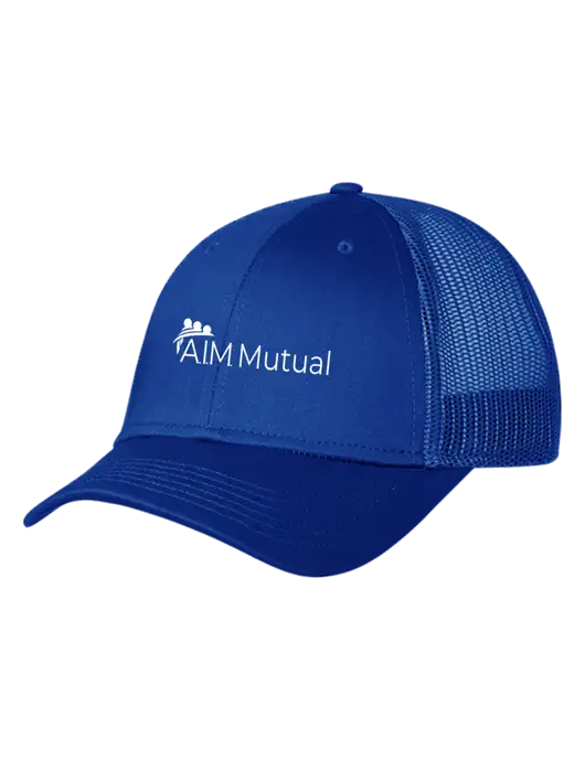 Royal Mesh Trucker Cap Snap Back w/A.I.M. Mutual Logo