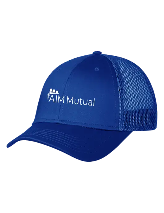 Royal Mesh Trucker Cap Snap Back w/A.I.M. Mutual Logo