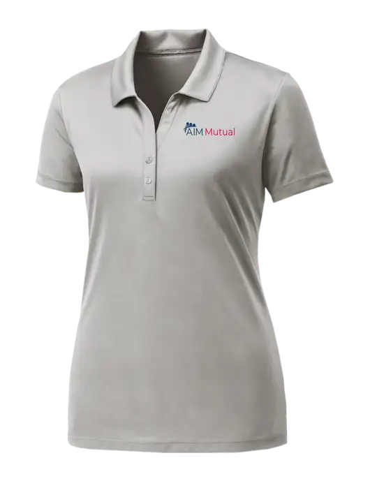 Womens Very Light Grey PosiCharge Competitor Polo w/A.I.M. Mutual Logo