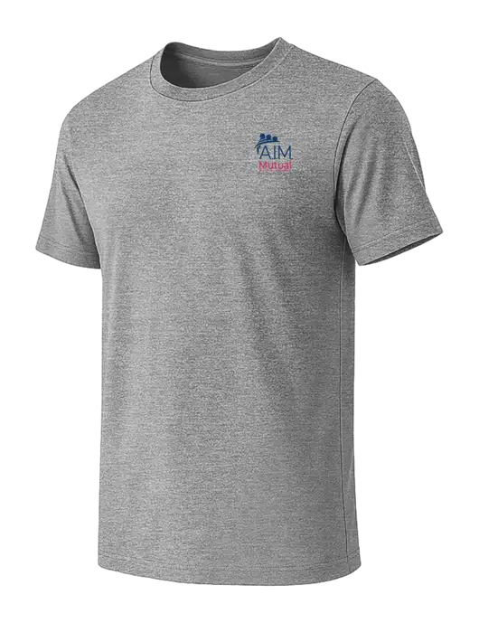 BELLA+CANVAS Heather Grey CVC Short Sleeve Tee w/A.I.M. Mutual Logo