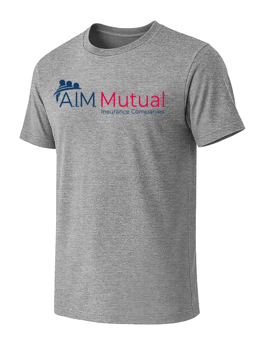 BELLA+CANVAS Heather Grey CVC Short Sleeve Tee w/A.I.M. Mutual Logo