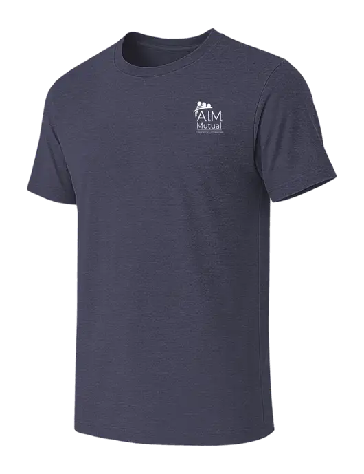 BELLA+CANVAS Heather Navy CVC Short Sleeve Tee w/A.I.M. Mutual Logo