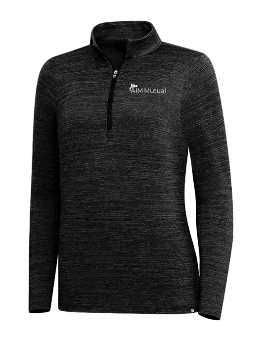 TravisMathew Black Womens Crestview 1/4 Zip w/A.I.M. Mutual Logo