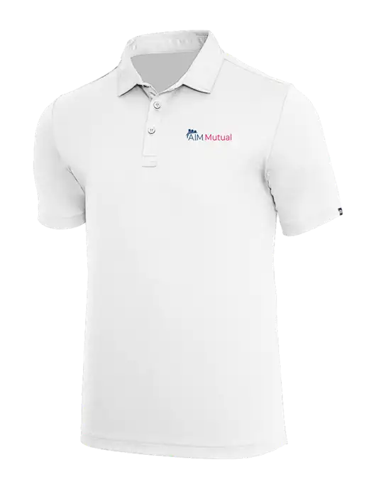 TravisMathew White Coto Performance Polo w/A.I.M. Mutual Logo