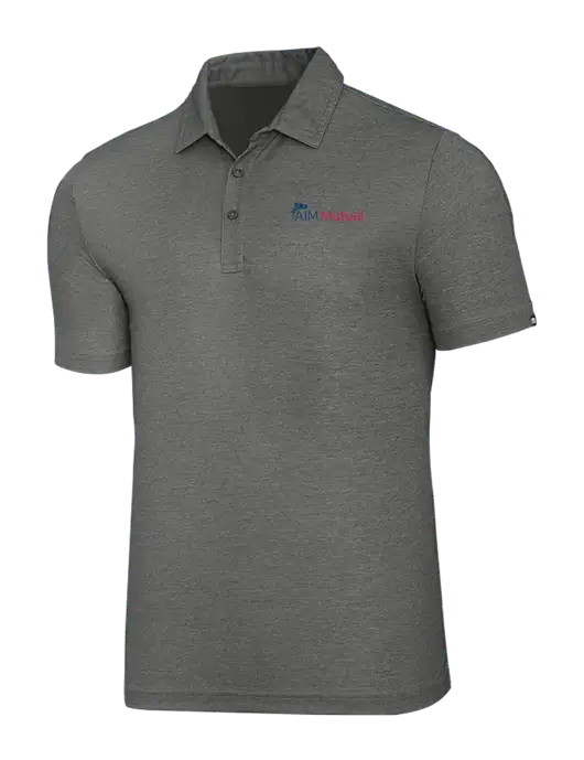 TravisMathew Grey Heather Oceanside Polo w/A.I.M. Mutual Logo