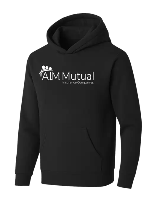 BELLA+CANVAS Black Sponge Fleece Pullover Hoodie w/A.I.M. Mutual Logo
