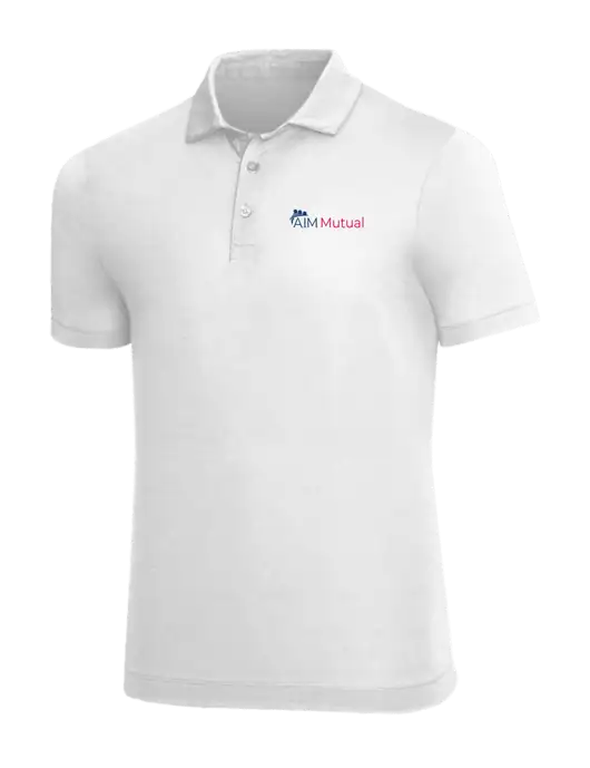 Mercer+Mettle White Stretch Jersey Polo w/A.I.M. Mutual Logo