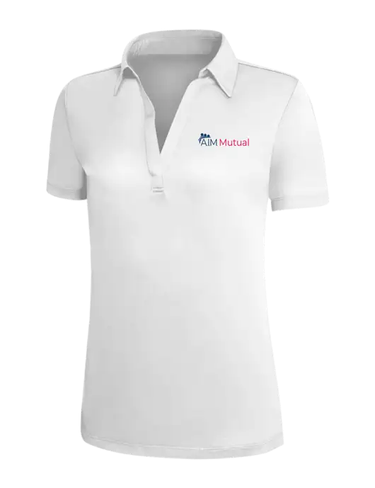 White Silk Touch Womens Performance Polo w/A.I.M. Mutual Logo