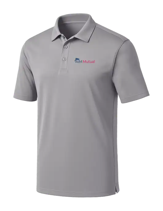 Light Grey Silk Touch Performance Polo w/A.I.M. Mutual Logo