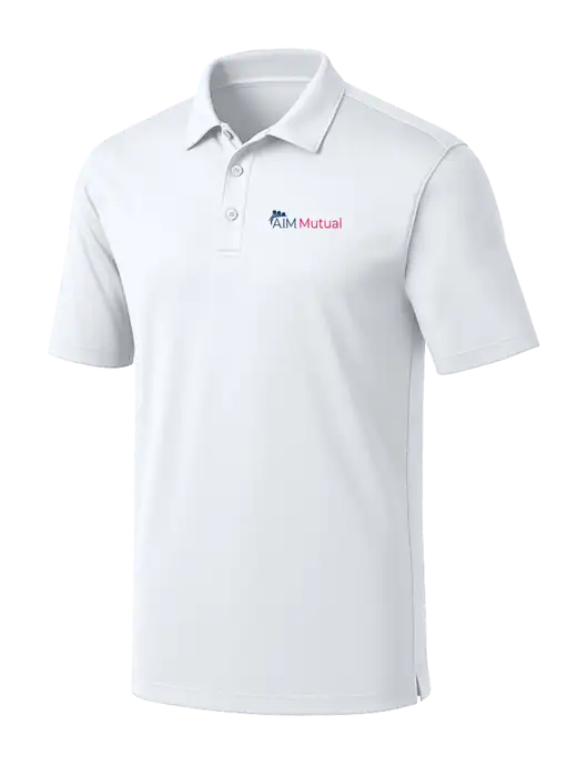 White Silk Touch Performance Polo w/A.I.M. Mutual Logo
