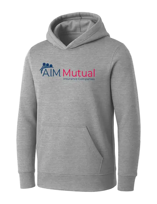 Womens Light Grey Heather Core Fleece Pullover Hooded Sweatshirt w/A.I.M. Mutual Logo