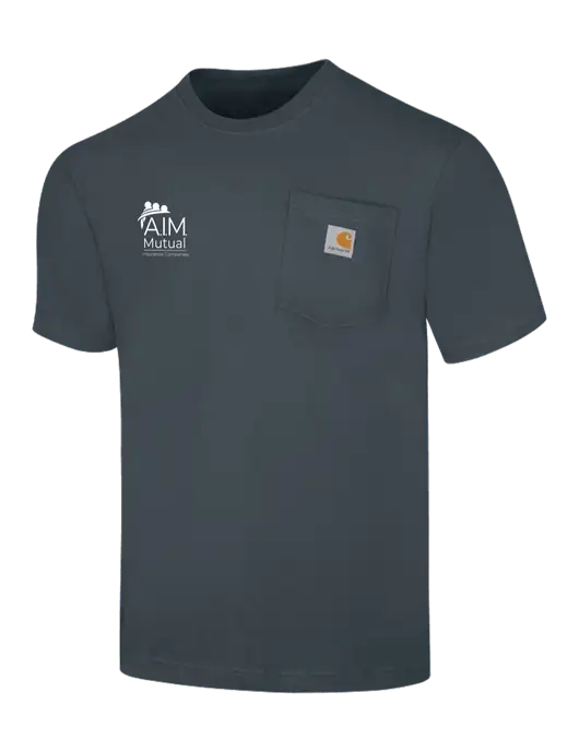 Carhartt Workwear Dark Slate Blue Pocket Short Sleeve T-Shirt w/A.I.M. Mutual Logo