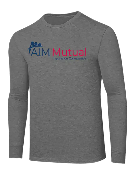Core Blend Medium Grey Heather Long Sleeve Tee w/A.I.M. Mutual Logo