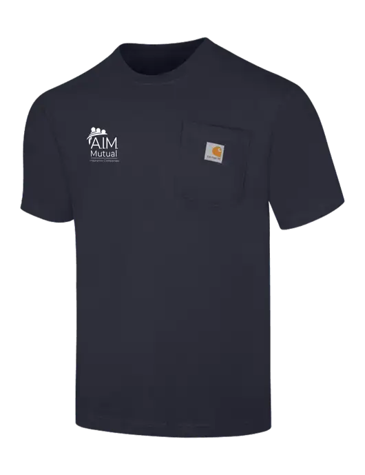 Carhartt Workwear Dark Navy Pocket Short Sleeve T-Shirt w/A.I.M. Mutual Logo