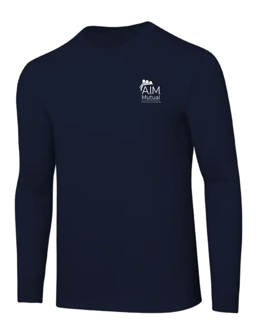 Core Blend Navy Long Sleeve Tee w/A.I.M. Mutual Logo