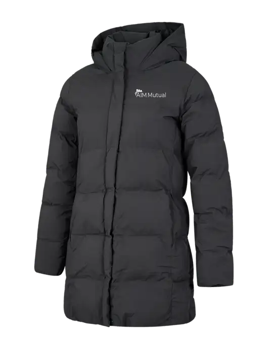 Mercer+Mettle Womens Dark Grey Puffy Parka  w/A.I.M. Mutual Logo