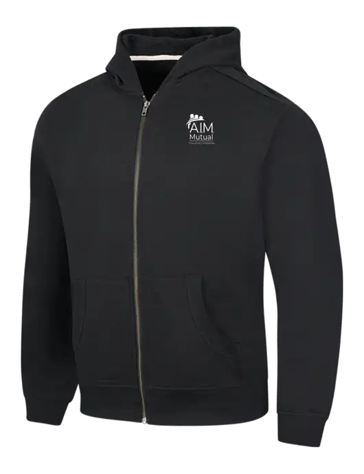 Black Re-Fleece Full-Zip Hoodie w/A.I.M. Mutual Logo