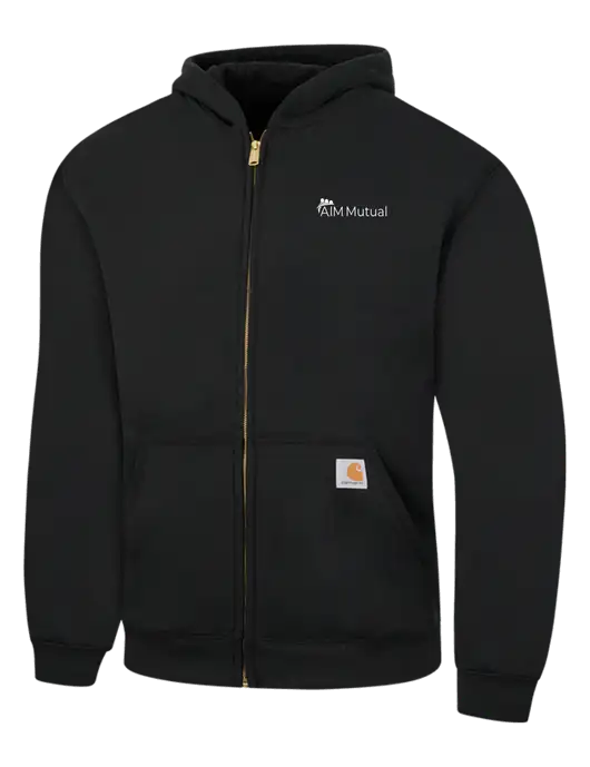 Carhartt Black Midweight Hooded Zip-Front Sweatshirt w/A.I.M. Mutual Logo