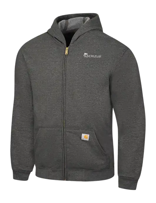 Carhartt Dark Grey Heather Midweight Hooded Zip-Front Sweatshirt w/A.I.M. Mutual Logo