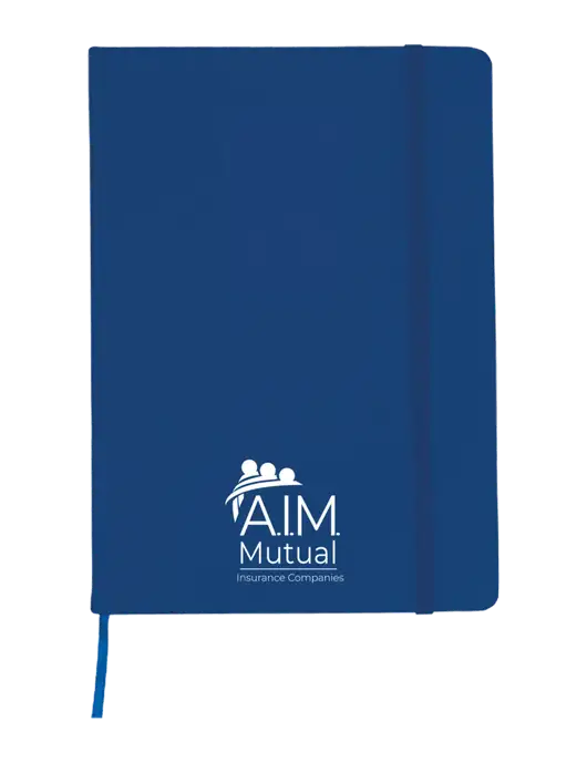 Light Navy Blue Comfort Touch Bound Journal 5" X 7" w/A.I.M. Mutual Logo